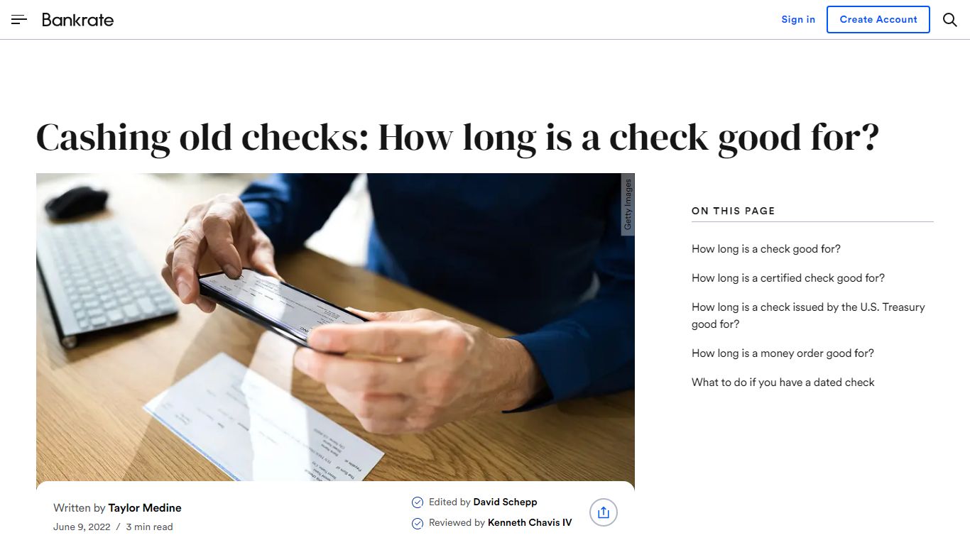 Cashing Old Checks: How Long Is A Check Good For? - Bankrate